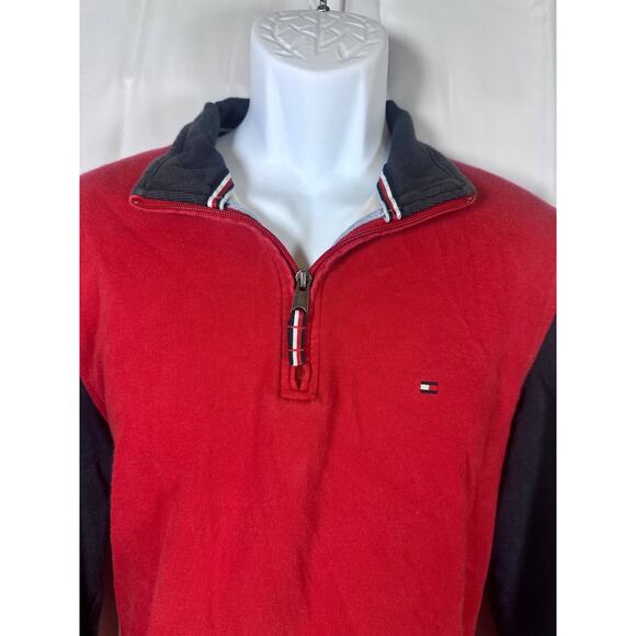Tommy Hilfiger Men's Color Block Pullover Sweater 1/4 Zip Size Large Vintage GUC - Picture 5 of 8